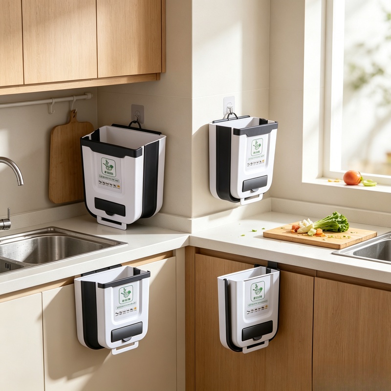 Wall‑Mounted Slim Collapsible  - Commercial Kitchen Bin review and price